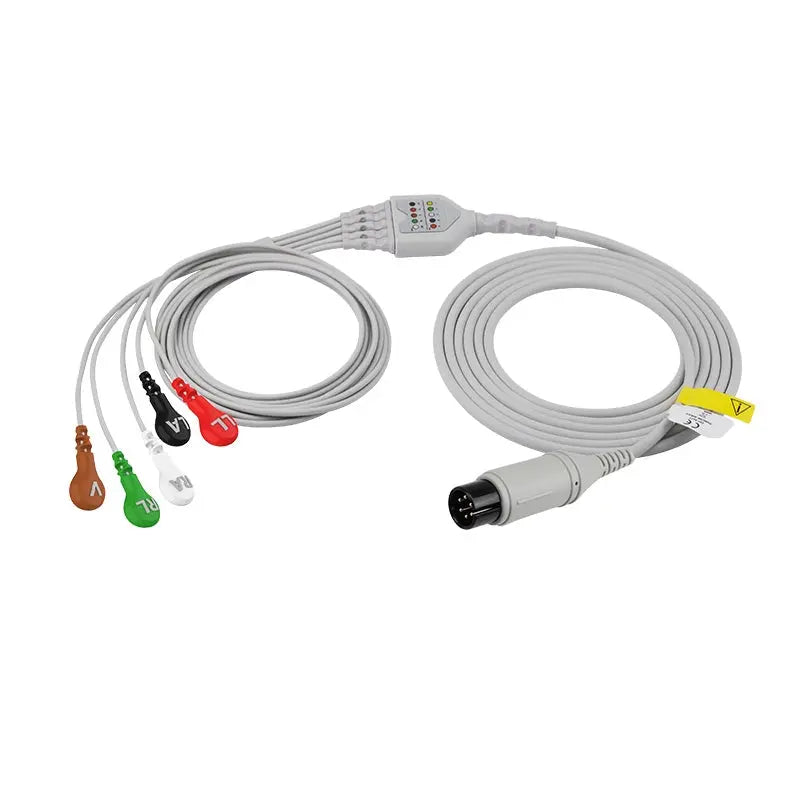 6PIN AAMI 5 lead ECG cable,Snap,AHA