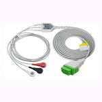 GE 3 Lead ECG cable Compatible with Snap connector AHA -2001292-001