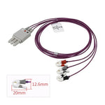 Philips M1624A/989803144941 compatible 3-Ld Miniclip ECG Leadwire,Infant/neonatal