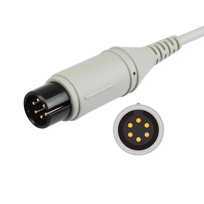 IBP Connector, AAMI/ZOLL/Spacelabs/Datascope/BCI Monitor End, 6pin