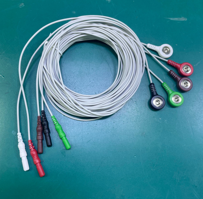 Reusable Snap Lead Set for EEG/EMG/Sleep Study PSG-1.5mm DIN，5 Color Pack