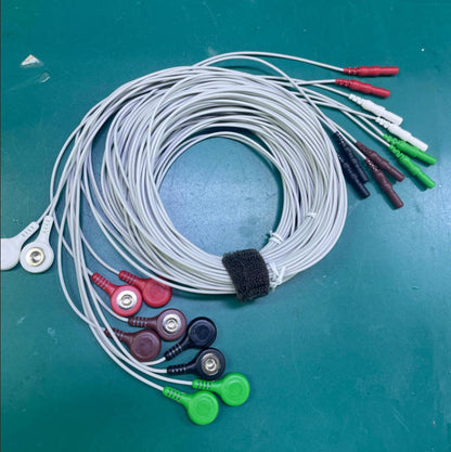 Reusable Snap Lead Set for EEG/EMG/Sleep Study PSG-1.5mm DIN，10 Color Pack