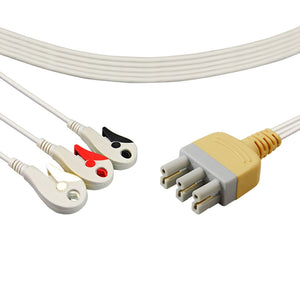 Philips M1603A 3-Lead ECG Leadwires Compatible with Grabber End AHA - 40in/1m