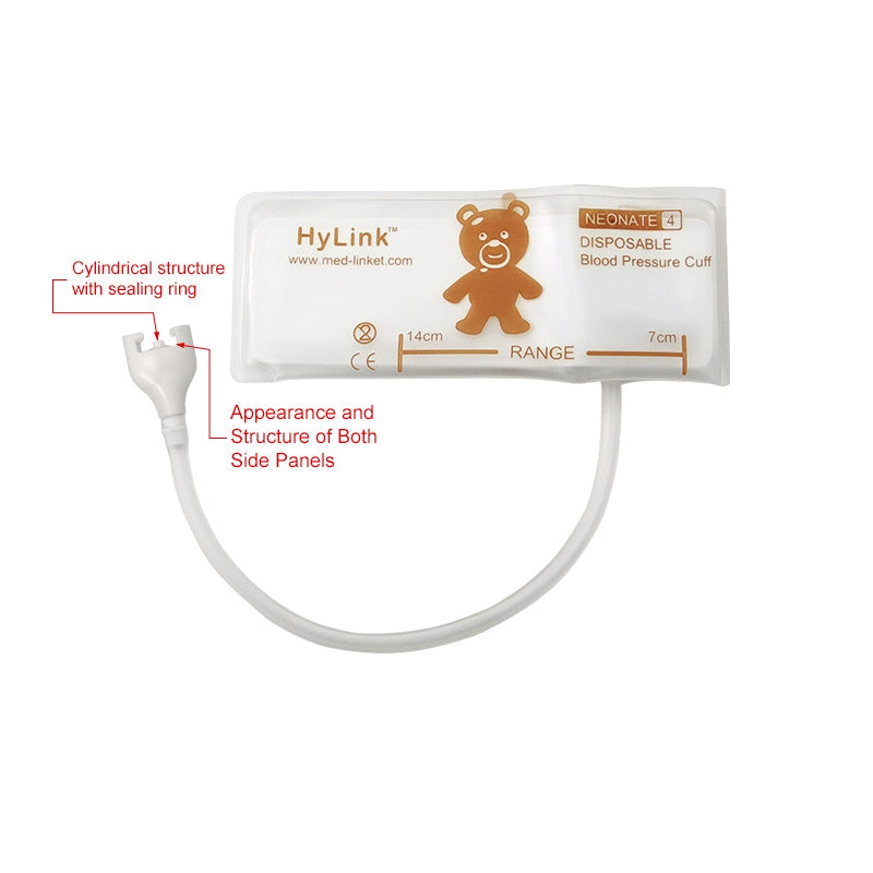 Philips M1872S Compatible Neonate #4 NIBP TPU Cuff for IntelliVue MP/MX Monitor, NC Safety Connector