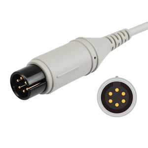 IBP Connector, AAMI/ZOLL/Spacelabs/Datascope/BCI Monitor End, 6pin