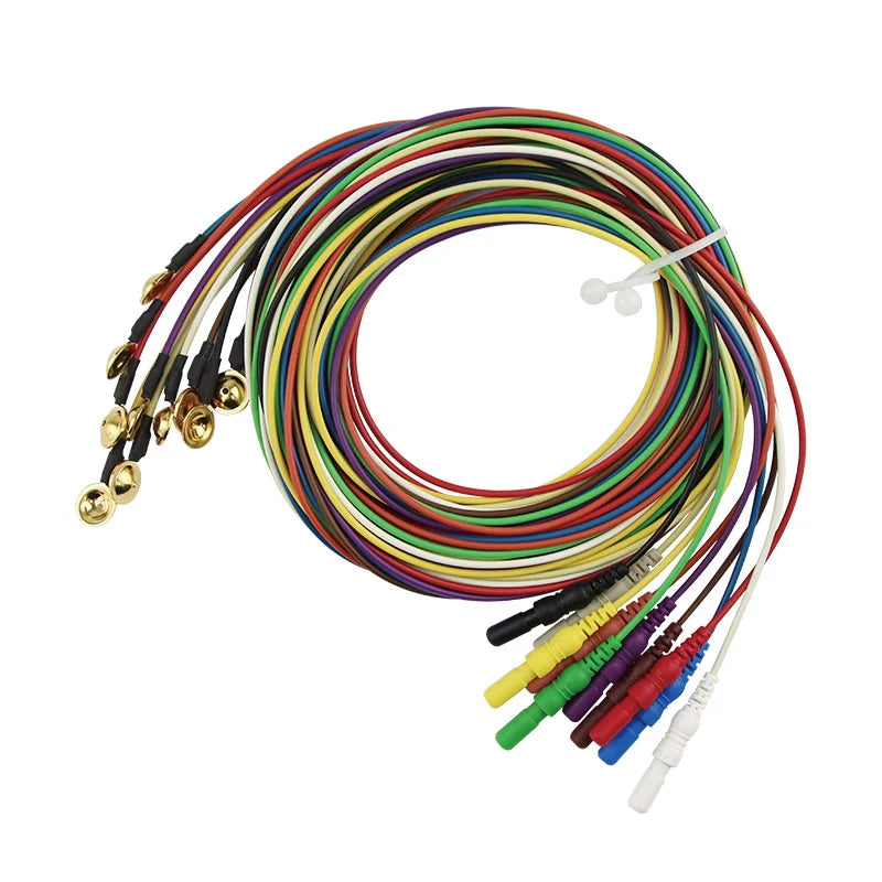 Florida Research Instruments EEG Silver Cup Electrodes – 48 Inch Wire, 1.5 DIN Plug, 20 Pack