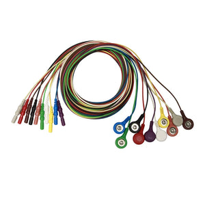 EMG Lead snap electrode cables 10-Wireset with 1.5 DIN Plug-120in