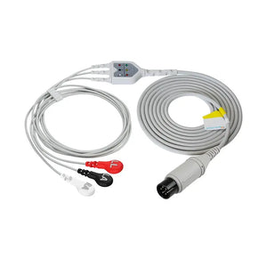 6PIN AAMI 3 lead ECG cable,Snap,AHA