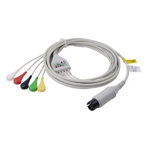 5 lead ECG cable 6PIN AAMI Compatible with pinch Snap-IEC without Resistance MedLinket