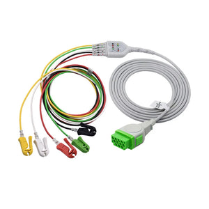 GE 5 Lead ECG cable Compatible with Grabber Connector IEC
