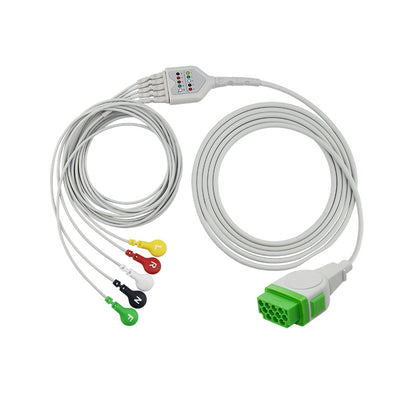 GE 5 Lead ECG cable , Snap ,IEC