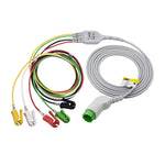 5 lead ECG cable Kontron Compatible with pinch Grabber,3.6m,IEC