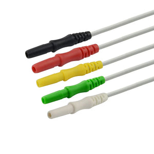 Din Style ECG Lead Wire Compatible 5-Lead,Snap,IEC-1m