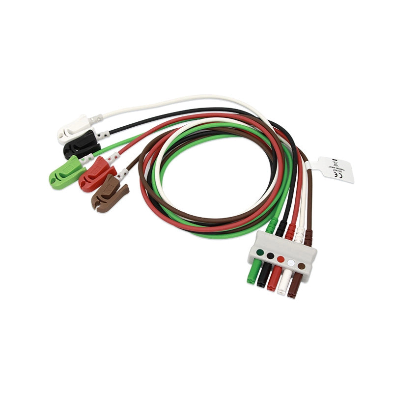 5-Lead ECG Leadwires Compatible with Mindray | AHA Grabber End 36in Molded
