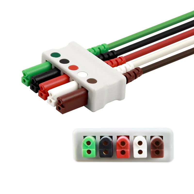 5-Lead ECG Leadwires Compatible with Mindray | AHA Grabber End 36in Molded