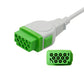 GE 3 Lead ECG cable Compatible with Grabber connector -2021141-002