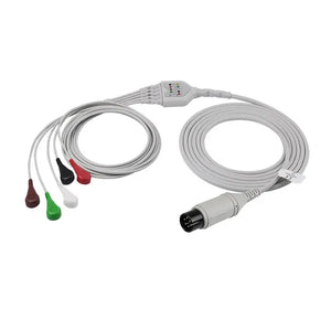 6PIN AAMI 5 lead ECG cable,Snap,AHA