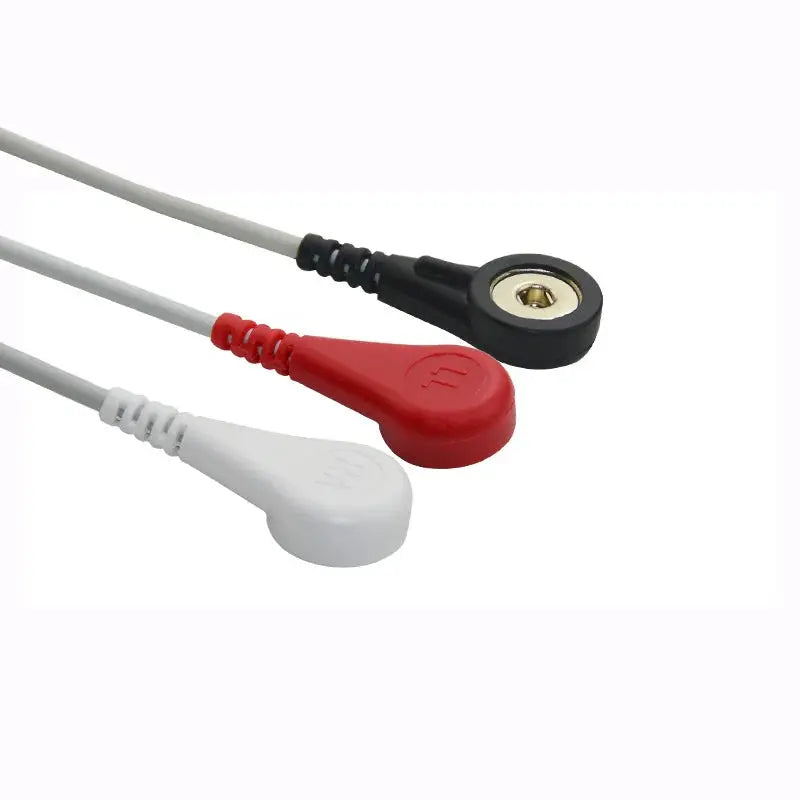 ECG cable with Snap connector,3 lead，AHA