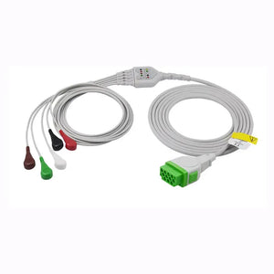 GE 5 Lead ECG cable , Snap ,AHA 