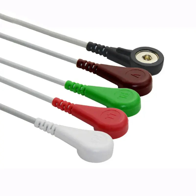 ECG cable with Snap connector,5-lead，AHA