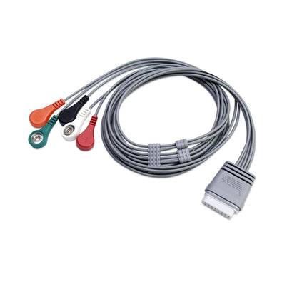 Edan ECG Cable Compatible with 5 Leads Snap,IEC,0.9m, for SE-2003 Holter System