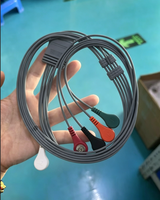 Edan ECG Cable Compatible with 5 Leads Snap,IEC,0.9m, for SE-2003 Holter System
