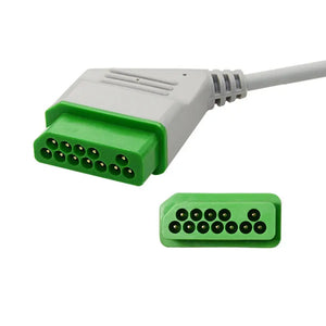ECG cable connectors,12PIN Green for for Nihon Kohden