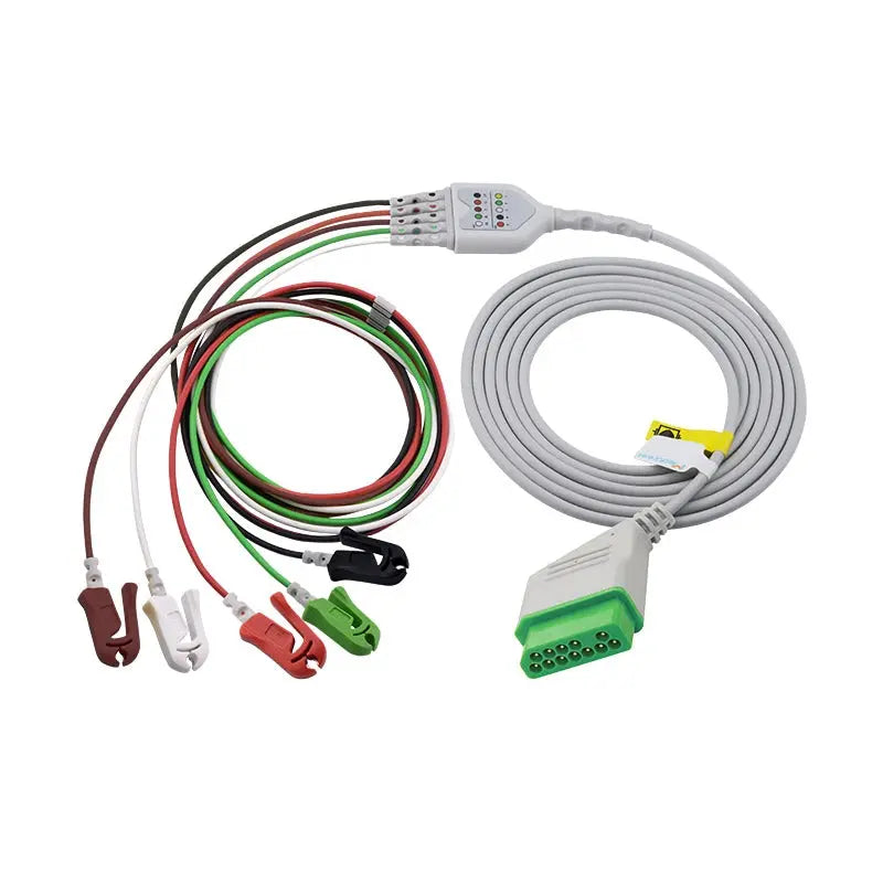 Nihon Kohden 5 lead ECG cable,Grabber,AHA
