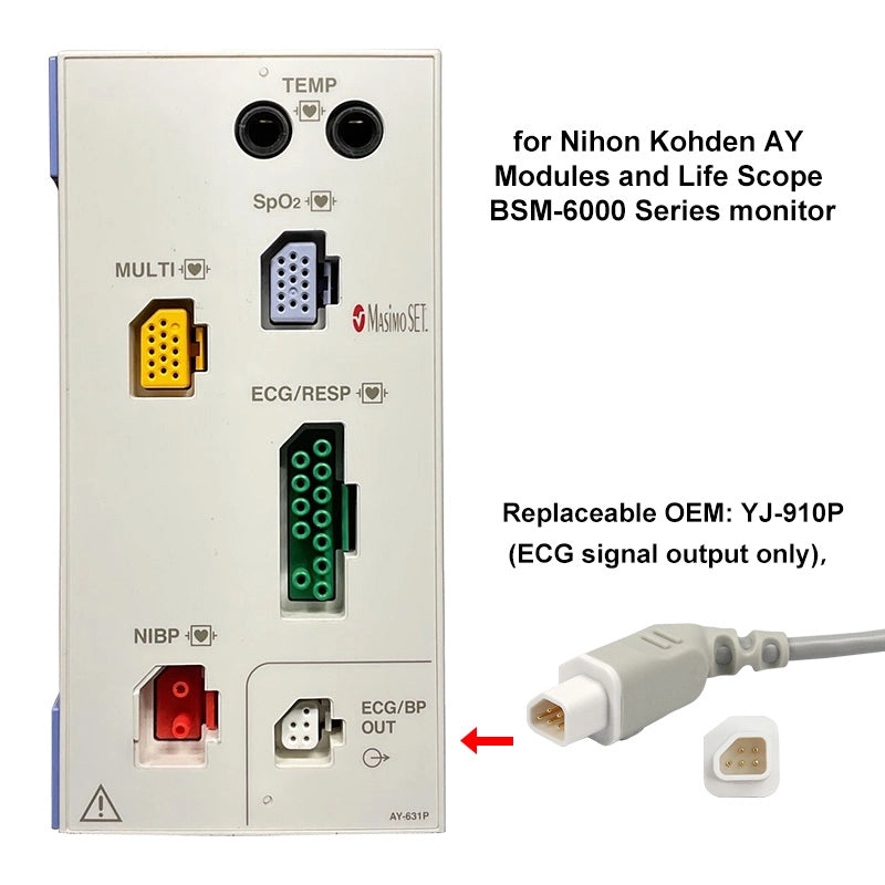 Nihon Kohden Compatible ECG analog output cable（5m) MedLinket