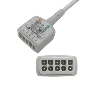 GE Marquette ECG Cable 10pin  VS style connectors