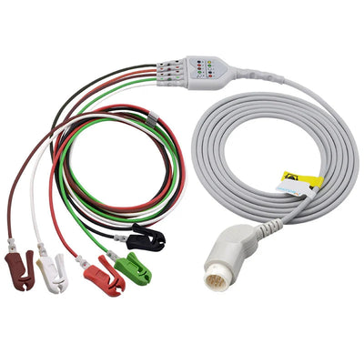Philips Compatible 5-Lead ECG Direct-Connect Cable M1975A with injection-molded connector