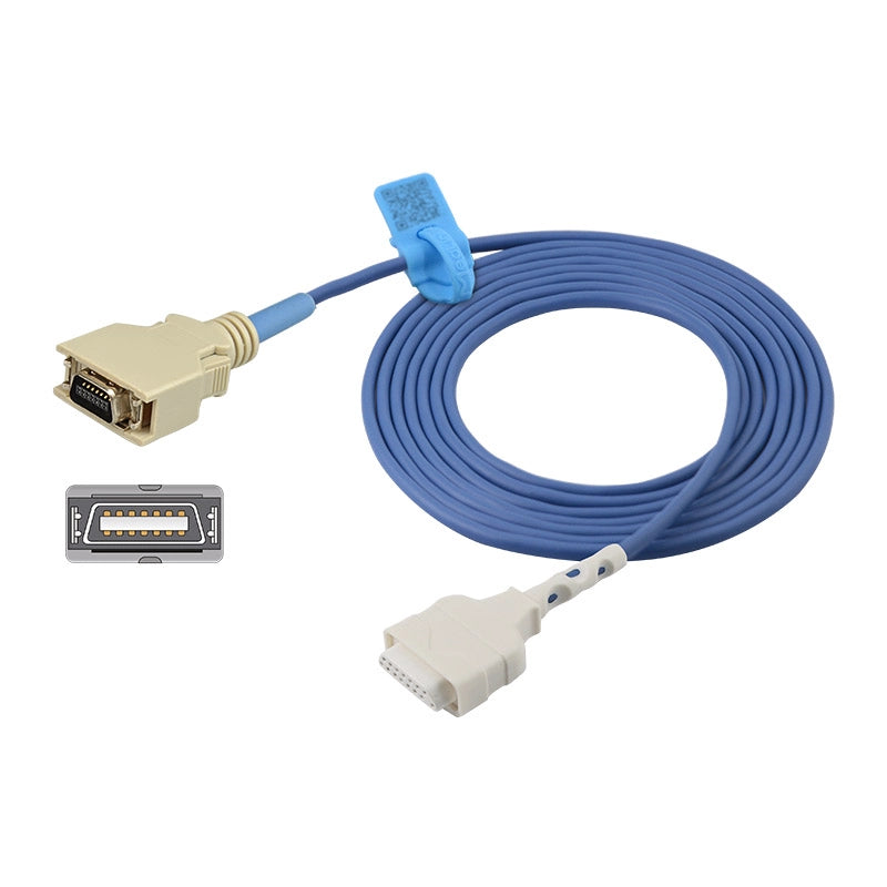 Masimo 2525/M-LNC-10 SpO2 Adapter Cable Compatible With 14pin Connector, 8ft