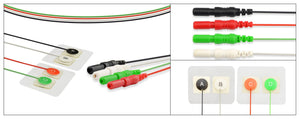 ECG electrodes, Black Red Green  White, 610 mm, 250 bags/carton