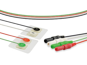 ECG electrodes, Black Red Green  White, 610 mm, 250 bags/carton