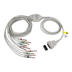GE 2029893-001 Direct-Connect EKG Cables With 10 Leads 4mm Banana AHA