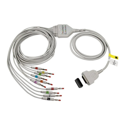 GE 2029893-001 Direct-Connect EKG Cables With 10 Leads 4mm Banana AHA