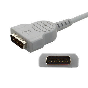 DB-15pin Connector with ECG/EKG Cable for GE MAC Series