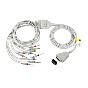 GE Marquette ECG/EKG Cables With 10 Leads 3mm Needle