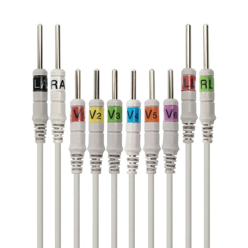 ECG/EKG Cables With 10 Leads 3mm Needle AHA