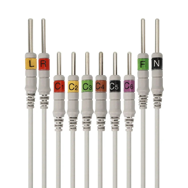 10 Lead ECG/EKG Cable With 3mm Needle Plugs IEC