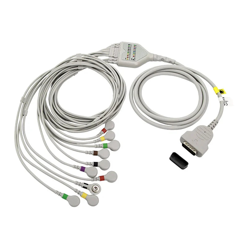 GE Marquette Direct-Connect EKG Cables Compatible With 10 Leads 4mm Snap IEC
