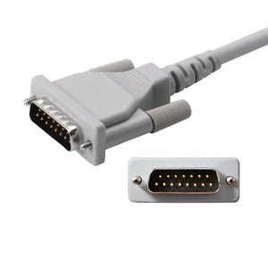 DB-15pin Connector with short Screws ECG/EKG Cable for Schiller