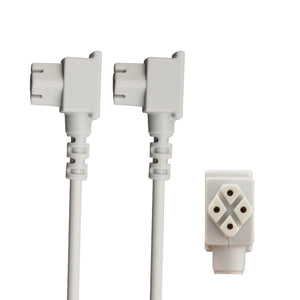 90° angled, 2 Trident Leads, 4 twin pin leads