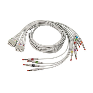 GE Healthcare EKG LeadWire Compatible 10-Leads With 4mm Banana AHA-2016032-001