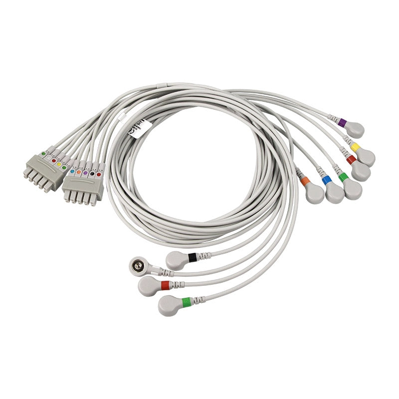 GE Healthcare EKG Lead Wire Compatible 10-Lead With Snap AHA