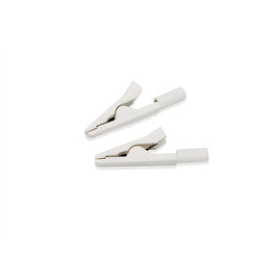 Alligator Clips  with 2mm Banana Socket Insulation Metal-White