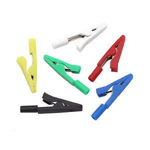 Alligator Clips  with 2mm Banana Socket Insulation Metal-White