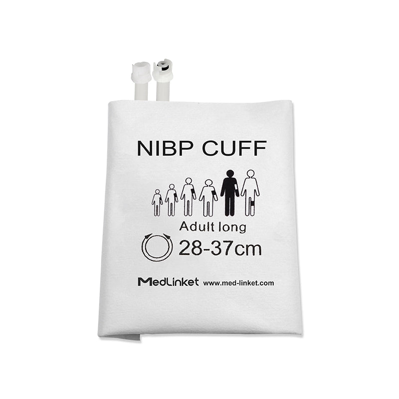 Disposable NIBP Cuff Adult Long 28-37cm with Dual Submin Connector