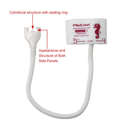 Philips Compatible Disposable Neonate #1 NIBP Soft Cuff - M1866B (Box of 24)
