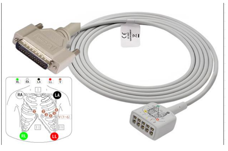 ECG Trunk Cable with DB44 pin Connector for 5 Lead ECG Leadwires